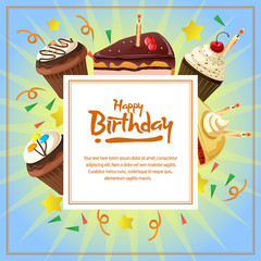 birthday card template with sweet treat