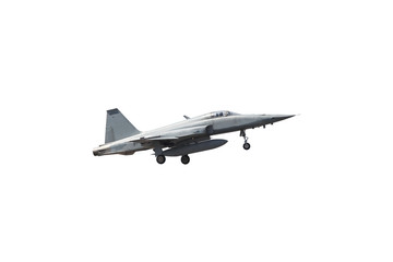 Fototapeta na wymiar Airplane F-16 isolated on white background. war concept.