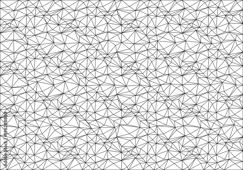 Poster abstract black line mesh polygon pattern on white background texture vector illustration.