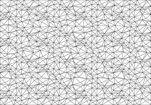 Abstract black line mesh polygon pattern on white background texture vector illustration.