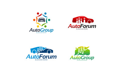 Fototapeta na wymiar Automotive Group logo template designs, Automotive Forum logo designs, Automotive Community logo template vector illustration