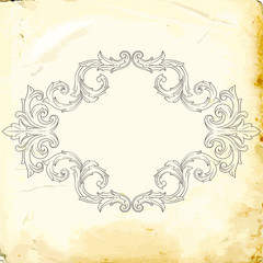 Vector baroque of vintage elements for design. 
