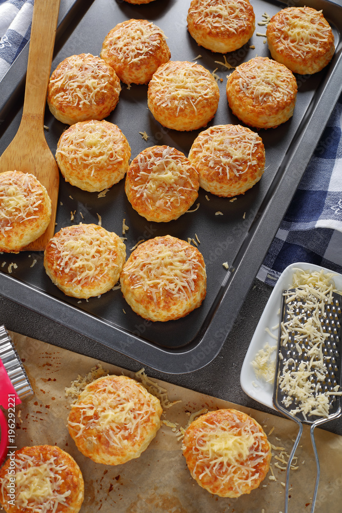 Wall mural english scones on a baking sheet