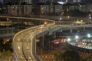 Fototapeta na wymiar Bridge in Kuala Lumpur undergoing developments, Malaysia