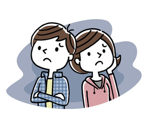 男の子と女の子：不安、心配
