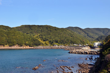 Beautiful sea Wakayama in national park Japan.