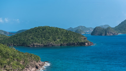 Naklejka na ściany i meble Guadeloupe, beautiful seascape of the Saintes islands 