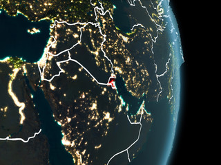 Orbit view of Kuwait at night