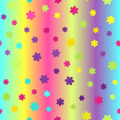 Glowing flower pattern. Seamless vector