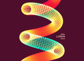 Spiral. Connection Structure. Abstract grid design. 3d vector Illustration for science, technology.