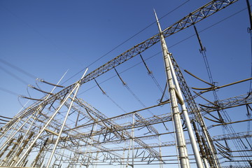 High voltage electric tower line