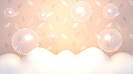 Bubbles and cream. 3d rendering picture.