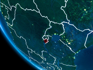 Orbit view of Burundi at night