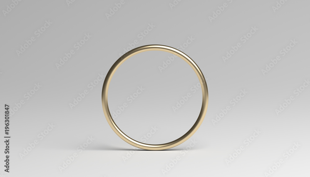 Poster abstract 3d rendering of a ring. modern background with circle geometric shape. minimalistic design 