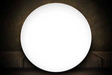 Template background, white circle on a dark background