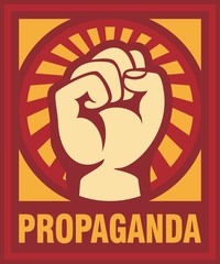 A clenched fist held raised in the air, poster style vector