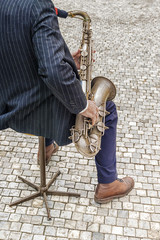 saxophonist with saxophone