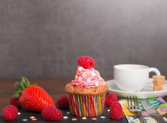homemade cupcakes with frosting