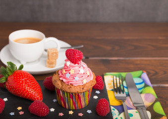 homemade cupcakes with frosting
