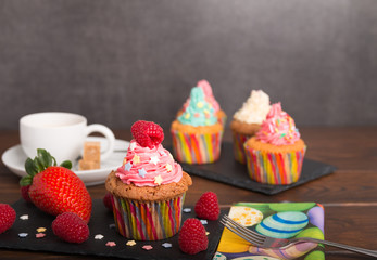 homemade cupcakes with frosting