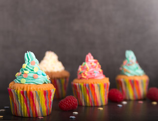 homemade cupcakes with frosting