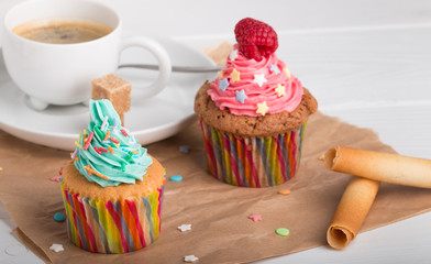 homemade cupcakes with frosting
