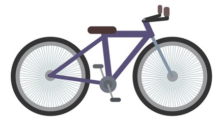 Purple walking bike illustration on white background