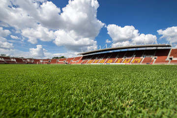 Obraz premium soccer field,football field , green grass background texture on the athletic stadium