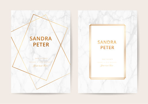 wedding cards with marble texture and gold. design for cover, banner, invitation, card Branding and identity Vector illustration.