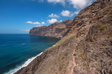 Fototapeta na wymiar Los gigantes Cliffs, famous landmark in Tenerife island, Canary islands, Spain.