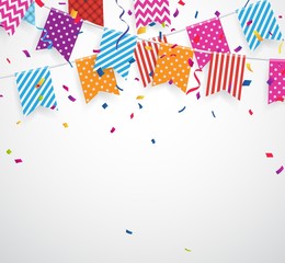 Obraz premium Celebration background with colorful bunting flags