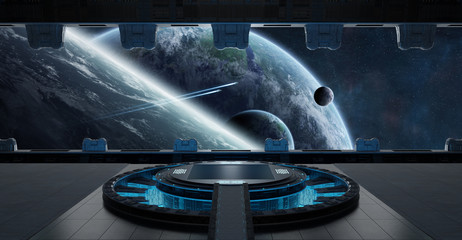 Fototapeta premium Landing strip spaceship interior 3D rendering elements of this image furnished by NASA