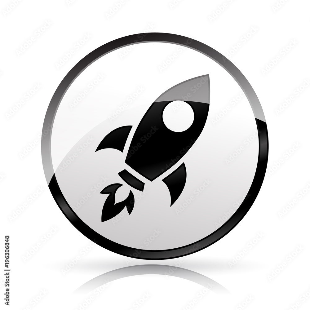 Wall mural rocket icon on white background