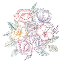 vintage vector floral composition