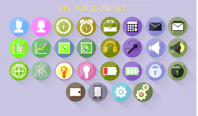 Beautiful colored icons for different UI. Vector buttons
