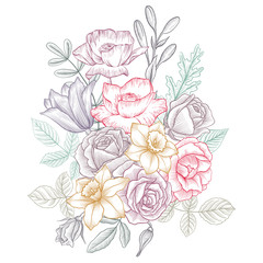 vintage vector floral composition