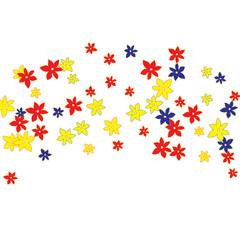 Festive Background with Colorful  flowers. Feminine Pattern for Postcard, Print, Banner or Poster. Small Pretty  flowers For Party Decoration, Wedding, Birthday or Anniversary Invitation. 