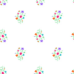 Simple light loppable floral pattern on white background