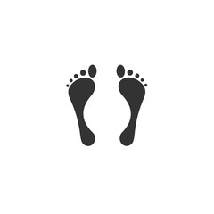 Fototapeta na wymiar Adult barefoot traces isolated on white background