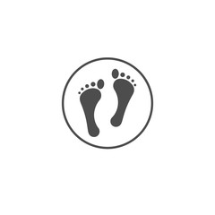 Naklejka na ściany i meble Barefoot silhouette on white background. Human feet logotype design
