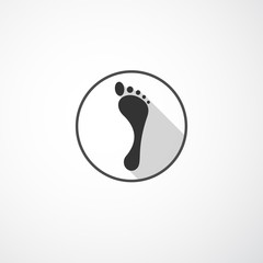 Barefoot silhouette on white background. Human feet logotype design