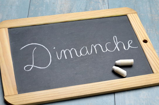 JOURS DE LA SEMAINE: DIMANCHE sur ardoise