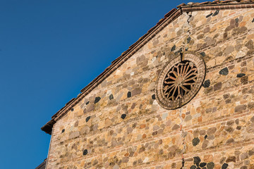 Closeup of Stone Wall of a Rural Home Facade