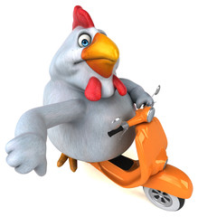 Fun chicken - 3D Illustration