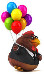 Fun chicken - 3D Illustration