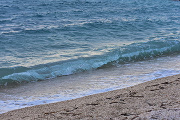 Beach sea waves crashing 
