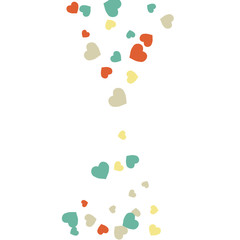 Vector Confetti Background Pattern.  Element of design.  Colored hearts on a white background