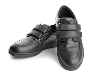 Casual male shoes on white background