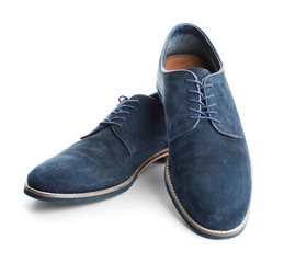 Elegant male shoes on white background