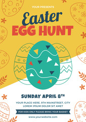 Naklejka premium Easter Egg Hunt Flyer Design